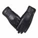 TOYMYTOY Winter Leather Gloves Gym Workout Gloves Thicken Riding Touch Screen Gloves for Travel Outdoor (Black Pattern F)