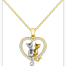 Koaiezne Creative Personality Heart Shaped Two Color Cat Women s Collarbone Necklace Heart Necklace Women s Fashion