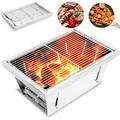 Dazone Foldable Portable Camping Barbecue Grill Stainless Steel BBQ Stove Smoke Grills Detachable Stove Easy Setup Outdoor Household Grill for Outdoor Picnic Family Gathering Travel (Large)