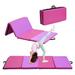 Sunoutife Gymnastics Mat 3 x6 x2 Folding Kids Gymnastics Tumbling Mat with Carrying Handles for Home Gym Exercise & Play