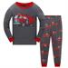 Popshion Kid Boys Pajamas Toddler 100% Cotton Fire Truck 2 PCS Long Sleeve Sleepwear Set 5T/6736