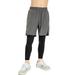 Kid s 2 in 1 Fitness Pants Comfort Two Fake Pieces Outside Leggings 4-way Stretch Basketball Tights Pants Breathable Youth Boys Active Running Shorts