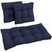 Indoor/Outdoor Tufted Settee Cushion Set Azul 3 Count