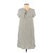 Old Navy Casual Dress - Shift Tie Neck Short sleeves: Ivory Print Dresses - Women's Size Medium