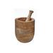 iH casadécor Wood Mortar & Pestle Set Wood in Brown | 6.5 H x 5.5 W x 5.5 D in | Wayfair DDL-1017