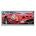 Stupell Industries Red Sports Car On Road Framed On Wood Graphic Art Wood in Brown | 10 H x 24 W x 1.5 D in | Wayfair ax-353_gff_10x24