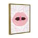 Stupell Industries Pink Lips & Gummy Candy Framed On Wood Graphic Art Wood in Brown/White | 21 H x 17 W x 1.7 D in | Wayfair ax-242_ffg_16x20