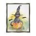 Stupell Industries Witch Cat On Pumpkin Framed On Wood by Jessica Mingo Graphic Art Wood in Brown | 31 H x 25 W x 1.7 D in | Wayfair