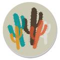 East Urban Home Modern Cacti 4-Pack Round Absorbent Stone Coasters Stoneware, Glass in Blue/Brown/Orange | 0.31 H x 4 W x 4 D in | Wayfair