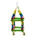 Jmtresw Parrot Toy Wood Blocks Climbing Ladder Bird Bite Hanging Cage Toys w/Bell