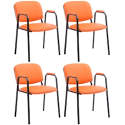 CLP 4er Set Besucherstühle Ken Pro Kunstleder orange Image