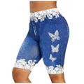 mveomtd Skinny Butter Fly Print Jean Shorts Jeggings Size Denim Women s Plus Casual Pants Women s Plus Casual Pants Womens Compression Shorts Short Dresses for Women Casual