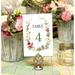 Darling Souvenir Double Sided Print Table Numbers Calligraphy Floral Oval Wreath Elegent Table Cards Decor-5 x 7 (1 to 12)