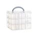 GENEMA Transparent Portable Large Jewelry Organizer Removable Grids Jewelry Storage Rings Necklaces Box Container Case Display