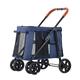 4 Wheel Pet Gear Large Dog Strollers for Large Dogs, Large Dog Stroller Premium Pet Dog Pram Pushchair Dog Stroller for Cats, Dogs and More, Foldable Carrier Strolling Cart (Color : Blue)