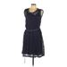 Simply Vera Vera Wang Casual Dress: Blue Dresses - Women's Size Large