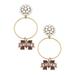 Women's CANVAS Style Mississippi State Bulldogs Pearl Cluster Enamel Hoop Earrings