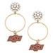 Women's CANVAS Style Oklahoma State Cowboys Pearl Cluster Enamel Hoop Earrings