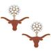 Women's Texas Longhorns Pearl Cluster Enamel Drop Earrings