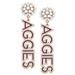 Women's CANVAS Style Texas A&M Aggies Pearl Cluster Outline Enamel Drop Earrings