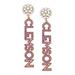 Women's CANVAS Style Clemson Tigers Pearl Cluster Dotted Enamel Drop Earrings