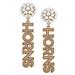 Women's Texas Longhorns Pearl Cluster Dotted Enamel Drop Earrings