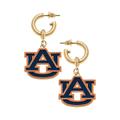 Women's CANVAS Style Auburn Tigers Enamel Drop Hoop Earrings