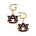 Women's CANVAS Style Auburn Tigers Enamel Drop Hoop Earrings