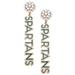 Women's CANVAS Style Michigan State Spartans Pearl Cluster Outline Enamel Drop Earrings