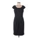 Calvin Klein Casual Dress - Sheath Square Short Sleeve: Black Solid Dresses - Women's Size 8