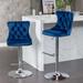 Rosdorf Park Karym Swivel Adjustable Height Stool Wood/Upholstered/Velvet in Orange/Gray/Blue | 18.1 W x 17.1 D in | Wayfair