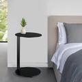 Wade Logan® Batul Black Modern Side End Accent Table Suitable for Sofa, Living Room Stainless Steel in Black/Gray | Wayfair