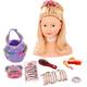 Gotz 1192052 Styling head with blond hair, blue eyes and accessories - make-up hair dressing head with 58 pieces - suitable agegroup 3+