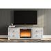 Signature Design by Ashley Willowton Whitewash 72" TV Stand for TVs up to 82" with Electric Fireplace - 72"W x 15"D x 26"H