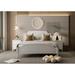 White Contemporary Roman Style, Solid Wood Bed, Queen Size Bed Frame