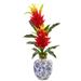 Nearly Natural 29-inch Dragon Fruit Flower Artificial Plant in Marine Print Vase