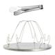 FNNMNNR Tray 4 Slice Porous Foldable Stainless Steel Portable Cookware Rack Bread for Traveling Outdoor Party Room Cooker BBQ -with Stainless Steel Anti-Scald Bread Steak Clip