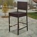 Dark Coffee Wicker Barstool Indoor Outdoor Patio Furniture All Weather Bar Stool