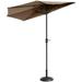 Jiarui 9ft Half-Umbrella Patio Umbrella Backyard Sun Shade with Crank Lift System Outdoor Half Umbrella