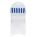 Your Chair Covers - Spandex Striped Chair Bands Royal Blue/White (Pack of 10) for Wedding Party Birthday Patio etc.