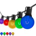 Wintergreen Lighting FlexFilament Edison Bulb Shatterproof G50 Multicolor Outdoor Patio String Lights 25 ft 25 Lights