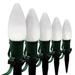 Wintergreen Lighting C9 Cool White OptiCore Smooth LED Christmas Pathway Light Kit 25 Lights 12 Spacing Green Wire 25 ft