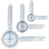 FRCOLOR 3pcs Physical Therapy Goniometer Set Spinal Goniometer 360 Degree Angle Ruler Protractor Ruler