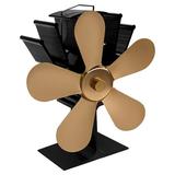 Dengmore Heat Powered Stove Fan 5 Blades Wood Log Burner Fireplace Stove Fan Non Electric Eco-Friendly Fan Efficient Heat Distribution Wood Stove Accessories