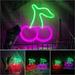 JTWEEN Cherry Neon Signs Led Signs Neon Light Red Room Decor Aesthetic Led Light Fruit Night Light for Bedroom Bar Hotel Party Game Room Wall Art Decoration