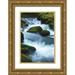 Miller Anna 23x32 Gold Ornate Wood Framed with Double Matting Museum Art Print Titled - Water Falling over Boulders on Roaring Fork Motor Nature Trail