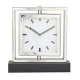 Studio 350 Silver Stainless Steel Glam Clock 9 x 3 x 10
