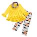 Toddler Kids Girls Outfits Pumpkin Prints Long Sleeves Tops Pants Hairabnd 3pcs Set Outfits 4-5T