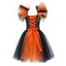 YDOJG Dresses For Girls Toddler Kids Baby Magnificent Witch Black Gown Fancy Dress Up Party Tulle Dresses For 6-7 Years