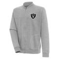 Men's Antigua Heather Gray Las Vegas Raiders Victory Full-Zip Jacket